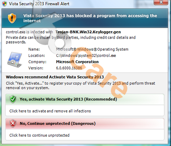 How To Uninstall Vista Security 2013 Fake Alert Virus Completely