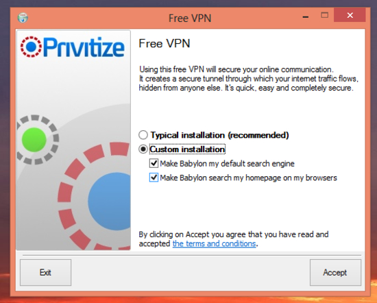 free privitize vpn client