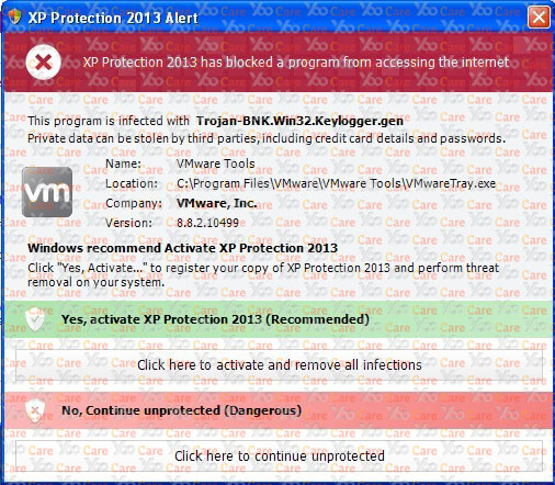 XP Protection 2013 alert