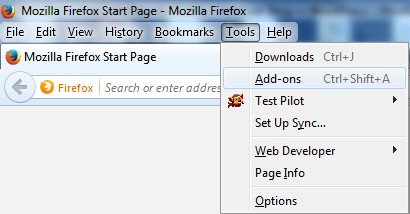 Tools in Firefox