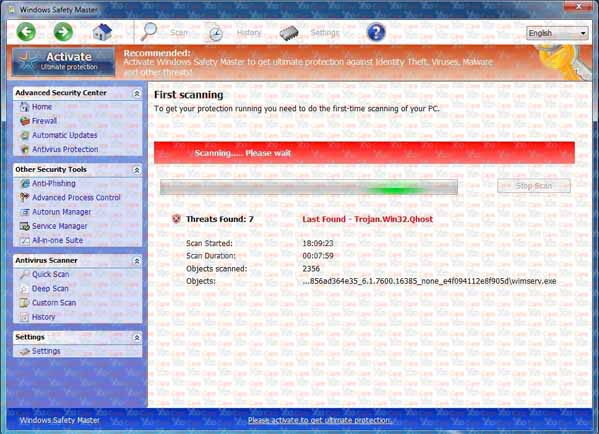 Windows Safety Master fake scan