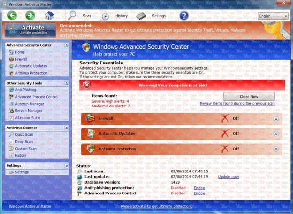 Windows antivirus master 3