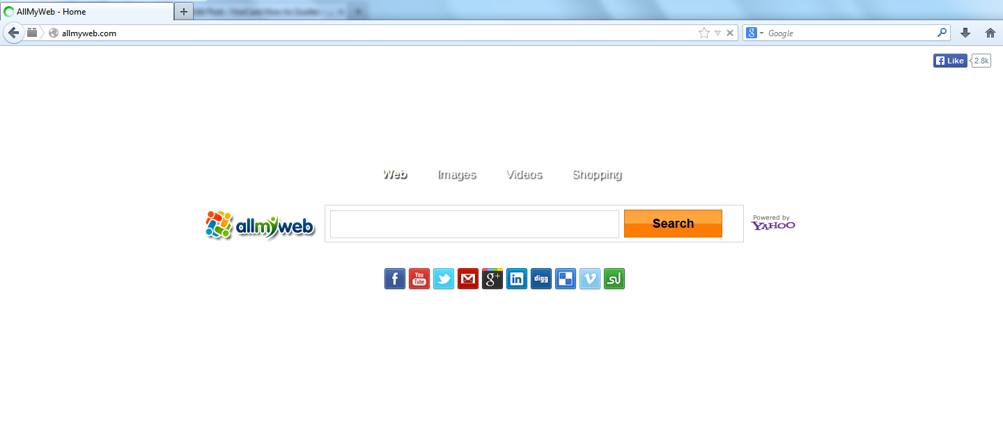 AllMyWeb.com Browser Hijacker