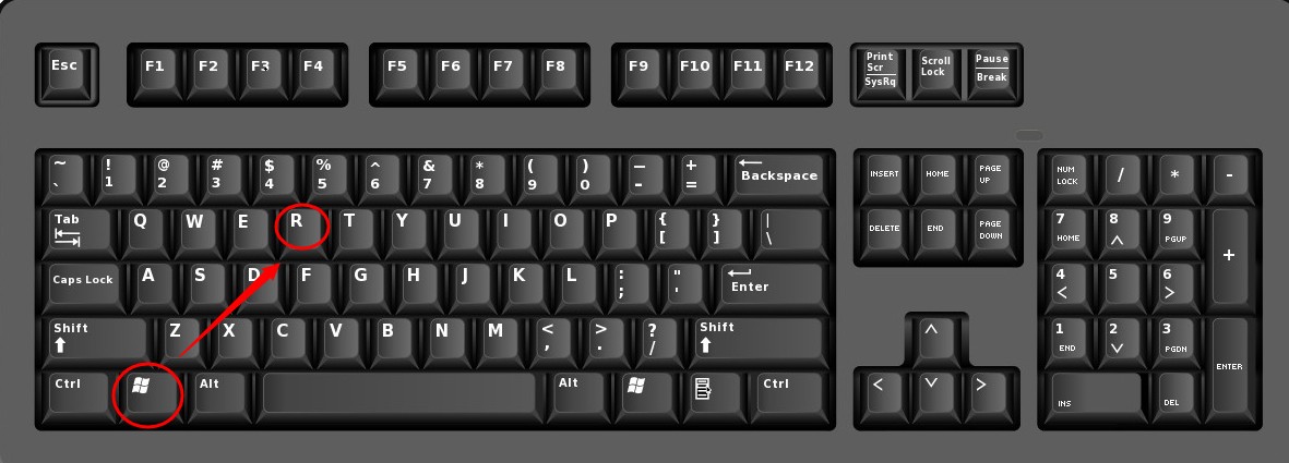 win-+-r keyboard 