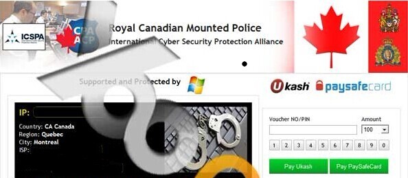 RCMP Virus on tablet or android phone