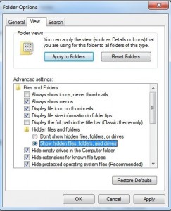 Show Hidden Files, Folders, and Drives
