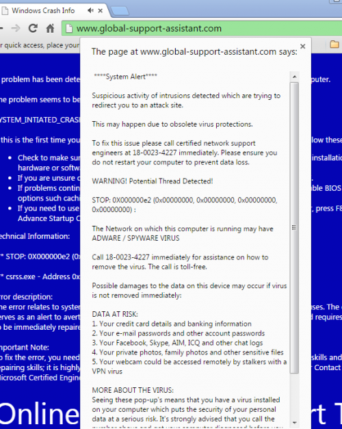 global-support-assistant.com pop-up