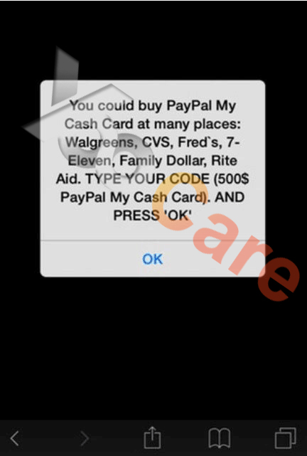 Paypal my cash card scam