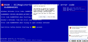 blue screen of Windows Detected ZEUS Virus pop-up