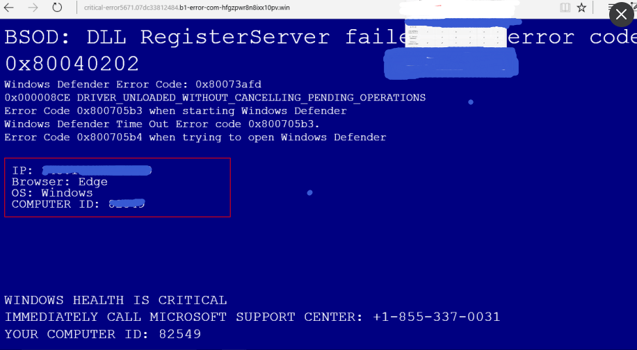 BSOD DLL RegisterServer failed with error code 0x80040202 Warning