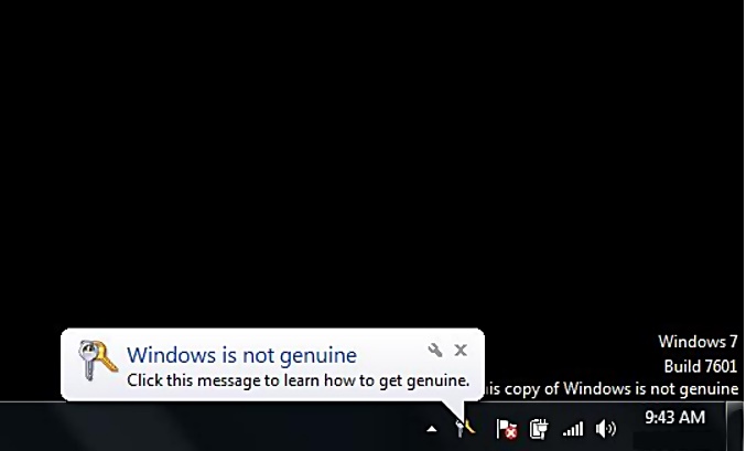 windows build 7601 not genuine fix
