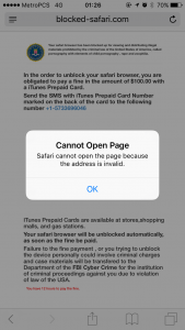 apple safari scams