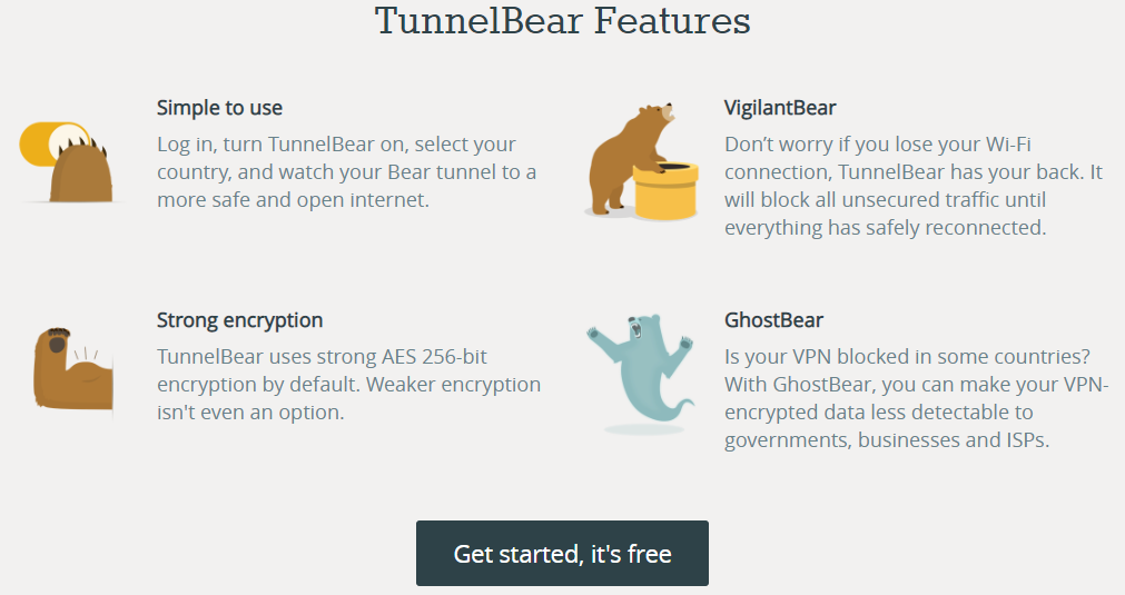 how to use tunnelbear free data