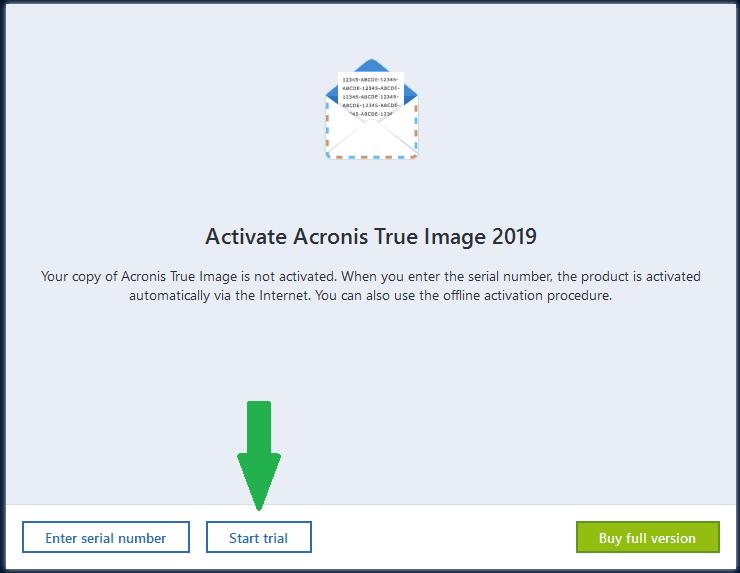 how to find serial key acronis true image