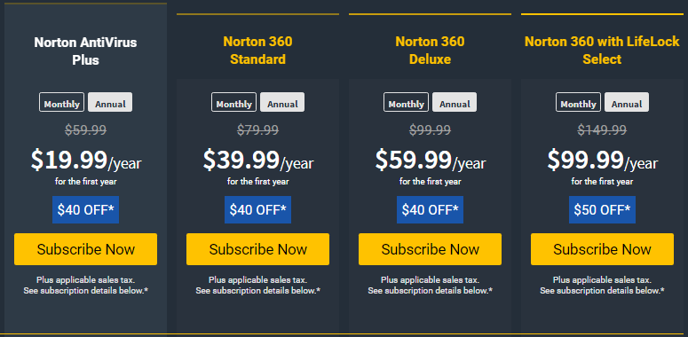 how much does norton mobile security cost