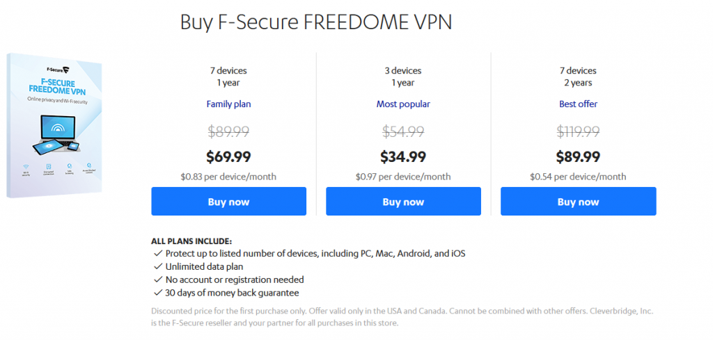 f secure freedome 3 month trial