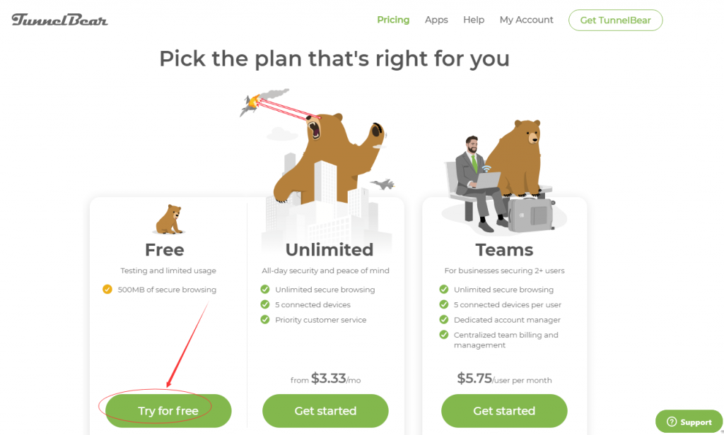 tunnelbear vpn free trial