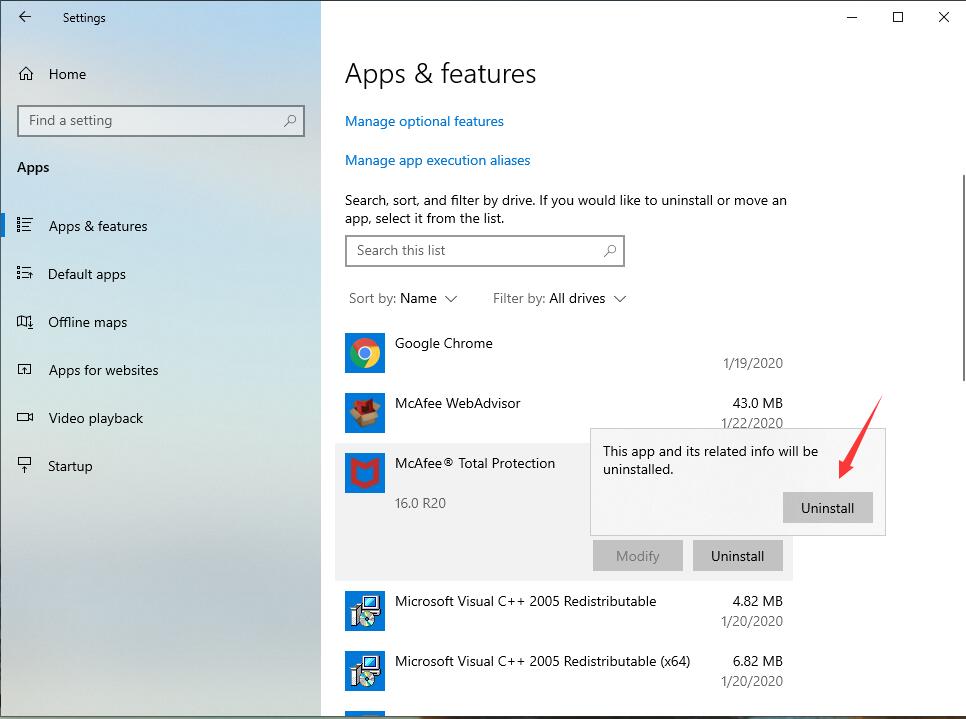 How to Uninstall McAfee Total Protection Completely from Windows 10?