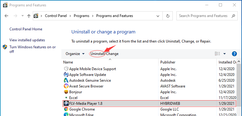 uninstall flv player mac