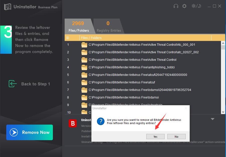 uninstall bitdefender